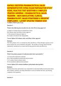 NAPSRX CERTIFIED PHARMACEUTICAL SALES REPRESENTATIVE &lpar;CPSR&rpar; EXAM PREPARATION STUDY GUIDE&comma; PRACTICE TEST QUESTIONS & COMPLETE VERIFIED ANSWERS &vert; PHARMACEUTICAL SALES TRAINING &vert; DRUG REGULATIONS&comma; CLINICAL PHARMACOLOGY&comma; SALES STRATEGIES & INDUSTRY COMPLIANCE