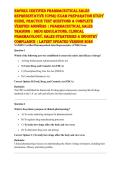NAPSRX CERTIFIED PHARMACEUTICAL SALES REPRESENTATIVE &lpar;CPSR&rpar; EXAM PREPARATION STUDY GUIDE&comma; PRACTICE TEST QUESTIONS & COMPLETE VERIFIED ANSWERS &vert; PHARMACEUTICAL SALES TRAINING &vert; DRUG REGULATIONS&comma; CLINICAL PHARMACOLOGY&comma; SALES STRATEGIES & INDUSTRY COMPLIANCE