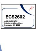 ECS2602 - ASSIGNMENT 01 SOLUTIONS & QUESTIONS &lpar;SEMESTER 01 - 2026&rpar;