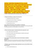 NAPSRX CERTIFIED PHARMACEUTICAL SALES REPRESENTATIVE &lpar;CPSR&rpar; EXAM PREPARATION STUDY GUIDE&comma; PRACTICE TEST QUESTIONS & COMPLETE VERIFIED ANSWERS &vert; PHARMACEUTICAL SALES TRAINING &vert; DRUG REGULATIONS&comma; CLINICAL PHARMACOLOGY&comma; SALES STRATEGIES & INDUSTRY COMPLIANCE