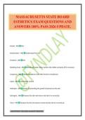 MASSACHUSETTS STATE BOARD ESTHETICS EXAM QUESTIONS AND ANSWERS 100&percnt; PASS 2026 UPDATE&period;