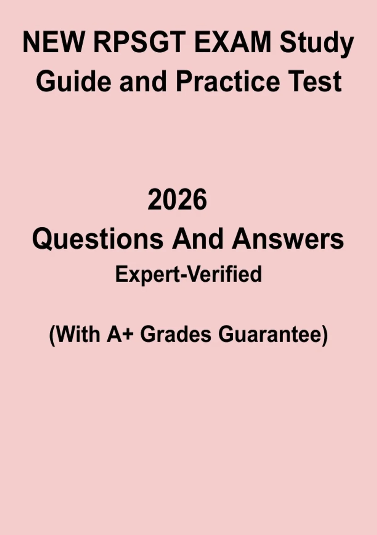 Happy Rpsgt Week Pass the RPSGT Exam 2026 – Study Guide & Practice Test - Rpsgt - Stuvia US