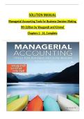 SOLUTION MANUAL Managerial Accounting Tools for Business Decision Making 9th Edition by Jerry J&period; Weygandt&comma; Paul D&period; Kimmel All Chapters 1-14&comma; Complete