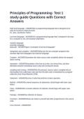 Principles of Programming- Test 1 study guide Questions with Correct Answers