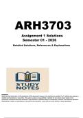 ARH3703 -ASSIGNMENT 1 SOLUTIONS &lpar; SEMESTER 1 2025 &rpar;