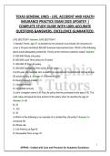 TEXAS GENERAL LINES - LIFE&comma; ACCIDENT AND HEALTH INSURANCE PRACTICE EXAM 2025 UPDATE&excl;&excl; &vert; COMPLETE STUDY GUIDE WITH 100&percnt; ACCURATE QUESTIONS &ANSWERS&period; EXCELLENCE GUARANTEED&period;