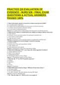 PRACTICE QS EVALUATION OF EVIDENCE - NURS 526 - FINAL EXAM QUESTIONS & ACTUAL ANSWERS PASSED 100&percnt;