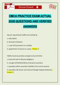 CMCA PRACTICE EXAM ACTUAL 2026 QUESTIONS AND VERIFIED ANSWERS