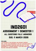 IND2601 Assignment 1 Semester 1 Memo &vert; Due 11 March 2026