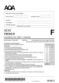 2025 AQA GCSE FRENCH 8658&sol;LF PAPER 1 LISTENING FOUNDATION TIER QUESTION PAPER &plus; MARK SCHEME