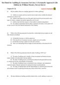 Test Bank for Auditing & Assurance Services&colon; A Systematic Approach 12th Edition by William Messier&comma; Steven Glover provide