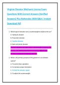 Virginia Elevator Mechanic License Exam  Questions With Correct Answers &lpar;Verified  Answers&rpar; Plus Rationales 2026 Q&A &vert; Instant  Download Pdf 