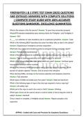 FIREFIGHTER 1 & 2 STATE TEST EXAM &lpar;2025&rpar; QUESTIONS AND &lpar;DETAILED ANSWERS&rpar; WITH COMPLETE SOLUTIONS &vert; COMPLETE STUDY GUIDE WITH 100&percnt; ACCURATE QUESTIONS &ANSWERS&period; EXCELLENCE GUARANTEED&period;