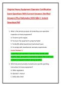 Virginia Heavy Equipment Operator Certification  Exam Questions With Correct Answers &lpar;Verified  Answers&rpar; Plus Rationales 2026 Q&A &vert; Instant  Download Pdf 