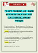 PSI&colon; LIFE&comma; ACCIDENT&comma; AND HEALTH PRACTICE EXAM ACTUAL 2026 QUESTIONS AND VERIFIED ANSWERS