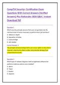 Bundle for CompTIA Security&plus; Certification Exam Questions With Correct Answers &lpar;Verified Answers&rpar; Plus Rationales 2025 and 2026 Q&A &vert; Instant Download Pdf