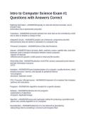 Intro to Computer Science Exam &num;1 Questions with Answers Correct 