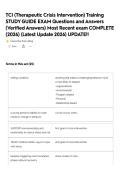 TCI &lpar;Therapeutic Crisis Intervention&rpar; Training STUDY GUIDE EXAM Questions and Answers &lpar;Verified Answers&rpar; Most Recent exam COMPLETE &lpar;2026&rpar; &lpar;Latest Update 2026&rpar; UPDATE&excl;&excl;