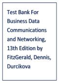 Test Bank For Business Data Communications and Networking&comma; 13th Edition by FitzGerald&comma; Dennis&comma; Durcikova