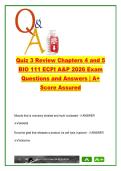 ECPI BIO 111  EXAM COMPLETE PACKAGE DEAL
