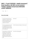 HESI 1 - V1 and V2 REVIEW - Health Assessment 1 Exam Questions with 100&percnt; Correct Answers &vert; Verified &vert; Updated &lpar;Actual Exam&rpar; LATEST VERSION&excl;&excl;