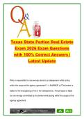 Texas State Portion Real Estate Exam 2026 &ndash; Practice Questions with Correct Answers &vert; Comprehensive Exam