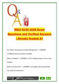 WGU D336 2026 Exam &ndash; IT Management Concepts &lpar;ITIL&comma; Agile&comma; DevOps&comma; Project Management&rpar; with Verified Answers &vert; A&plus; Graded Content