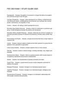 PSY 230 EXAM 1 STUDY GUIDE 2023