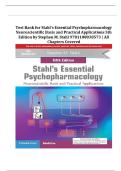 TEST BANK for Stahl&rsquo;s Essential Psychopharmacology&comma; 5th Edition &lpar;2026&rpar; by Stephen M&period; Stahl &mdash; Complete Chapter Coverage&comma; Verified Answers & Detailed Rationales A&plus;
