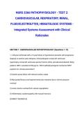 NURS 3366 PATHOPHYSIOLOGY - TEST 2&colon; CARDIOVASCULAR&comma; RESPIRATORY&comma; RENAL&comma; FLUID&sol;ELECTROLYTES&comma; HEMATOLOGIC SYSTEMS - Integrated Systems Assessment with Clinical Rationales