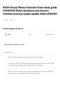 NASM Group Fitness Instructor Exam study guide COMPLETE EXAM Questions and Answers &lpar;Verified Answers&rpar; &lpar;Latest Update 2026&rpar; UPDATE&excl;&excl;