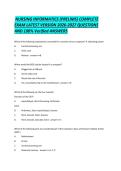 NURSING INFORMATICS &lpar;PRELIMS&rpar; COMPLETE EXAM LATEST VERSION 2026-2027 QUESTIONS AND 100- Verified ANSWERS&period;pdf