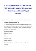 ILTS 305 ELEMENTARY EDUCATION CONTENT TEST &lpar;2026&sol;2027&rpar; - COMPLETE Practice Exam - Illinois Licensure Blueprint-Aligned Simulation