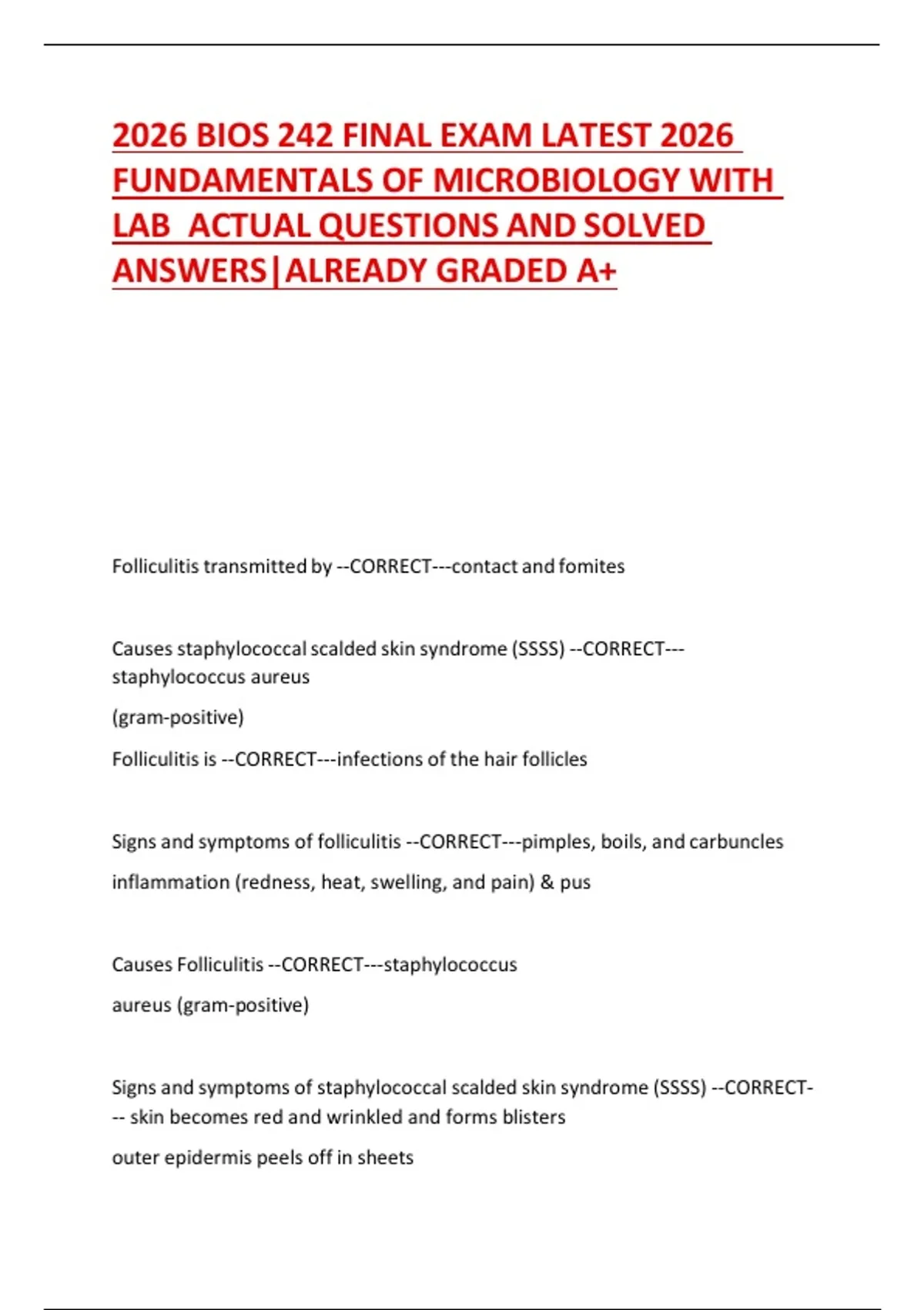 2026 BIOS 242 FINAL EXAM LATEST 2026 FUNDAMENTALS OF MICROBIOLOGY WITH ...