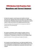 PPR Review Full Practice Test Questions and Correct Answers