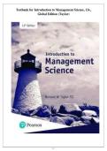 Testbank for Introduction to Management Science&comma; 13e&comma; Global Edition &lpar;Taylor&rpar;&period;