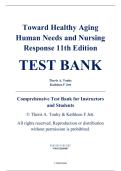 Test Bank - Toward Healthy Aging&colon; Human Needs and Nursing Response&comma; 11th Edition &ndash; Theris A&period; Touhy&comma; Kathleen F&period; Jett &ndash; ISBN 9780323809887 &lpar;Chapters 1&ndash;35&rpar;