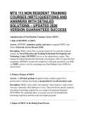 MTS 113 NON RESIDENT TRAINING COURSES &lpar;NRTC&rpar; QUESTIONS AND ANSWERS WITH DETAILED SOLUTIONS &ndash; UPDATED 2026 VERSION GUARANTEED SUCCESS