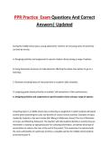 PPR Practice  Exam Questions And Correct Answers&vert; Updated