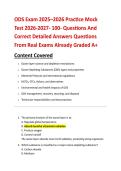 ODS Exam 2025&ndash;2026 Practice Mock  Test 2026-2027- 100- Questions And  Correct Detailed Answers Questions  From Real Exams Already Graded A&plus;