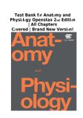 Test Bank for Anatomy & Physiology OpenStax 2nd Edition &ndash; Updated 2026&sol;2027 &vert; All Chapters Covered &vert; Complete A&P Exam Questions&comma; Answers & Rationales &vert; PDF