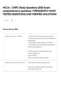 HCCA - CHPC Study Questions 2026 Exam comprehensive questions &vert; FREQUENTLY MOST TESTED QUESTIONS AND VERIFIED SOLUTIONS