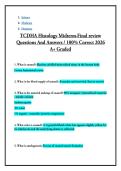 TCDHA Histology Midterm-Final review  Questions And Answers - 100&percnt; Correct 2026 A&plus; Graded
