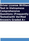 Driver License Written Test in Vietnamese Comprehensive Questions &lpar;Frequently Tested&rpar;with Verified Answers Graded A&plus;
