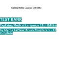 Test Bank for Exploring Medical Language 11th Edition &lpar;Myrna LaFleur Brooks&rpar; &ndash; Updated 2026&sol;2027 &vert; Chapters 1&ndash;16 Complete &vert; Exam Questions&comma; Answers & Rationales &vert; PDF