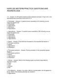 NURS 205 MIDTERM PRACTICE QUESTIONS AND ANSWERS 2026