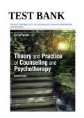 Test Bank for Theory and Practice of Counseling and Psychotherapy 11th Edition &ndash; Updated 2026&sol;2027 &vert; Complete Exam Questions&comma; Answers & Rationales &vert; PDF