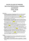 Galen College -NSG 4320 Complete Final Exam Review&lpar;With Solutions&rpar;2026