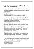 Nursing professional practice finals &lpar; questions given in class&rpar; With Complete Solutions