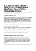 MTS QUIZ 2026 QUESTIONS AND ANSWERS WITH COMPREHENSIVE SOLUTIONS &ndash; FULLY UPDATED GUARANTEED SUCCESS